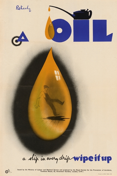 Oil – A Slip in Every Drip – Wipe it Up by IStockHistory com