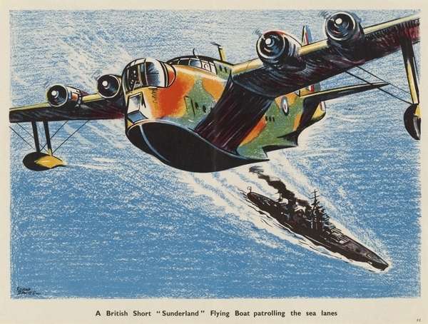 A British Short ‘Sunderland’ Flying Boat Patrolling the Sea Lanes by IStockHistory com