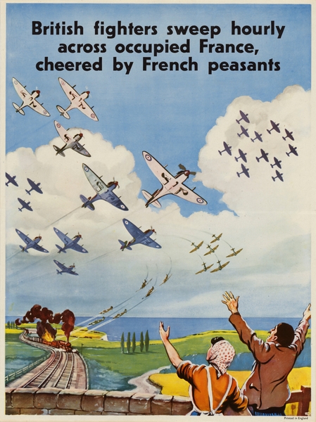 British Fighters Sweep Hourly Across Occupied France Cheered by French Peasants by IStockHistory com