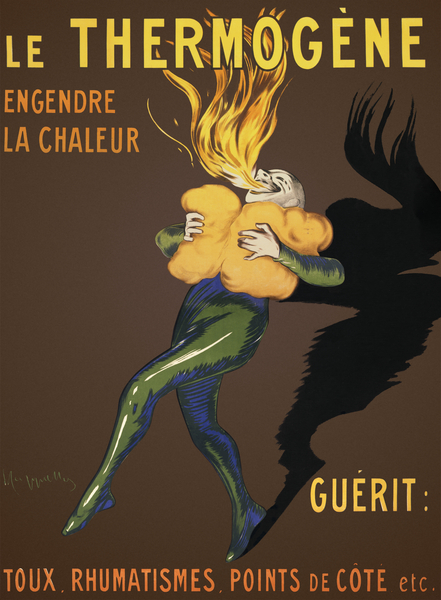 Le Thermogene: Engenore la chaleur et guérit toux rhumatismes points de cote etc. 1909 by Leonetto Cappiello by IStockHistory com