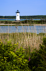 Edhartown Harbor Lighthouse on Marthas Vineyard in Massachusetts