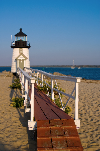  Wooden Walkway at Brant Point Light on Nantucket Island in Massachusetts