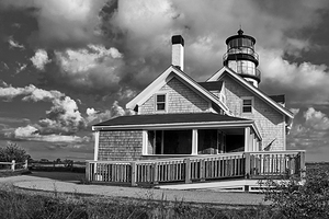 Clouds Over Highland Light on Cape Cod in Massachusetts -B&W