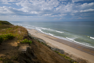 Beach of Cape Cod National Seashore Below Sandy Cliffs in Massachusetts