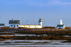 Cape Porpoise Lighthouse at Low Tide in Maine