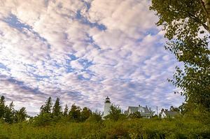 Dramatic Sunset Over Grounds of Dice Head Light in Maine