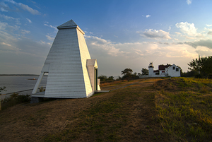 Fog Bell Tower by Fort Point Lighthouse in Maine