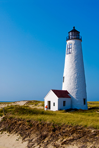 Great Point Light Tower on Nantucket Island in Massachusetts