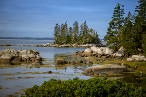 Calm Rocky Shore of Little Deer Isle in Maine