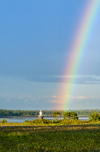Rainbow Starts by Lubec Channel Light on the Maine Border 