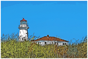 Old Canadian Lighthouse on Machias Seal Island - Illus.