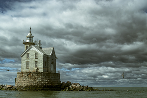 Haunted Middleground Stratford Shoal Lighthouse Made of Stone in Connecticut