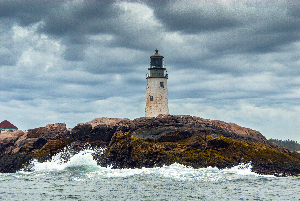 Storm Clouds Around Old Moose Peak Lighthouse in Northern Maine