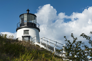 Stairway to Owls Head Lighthouse on Hilltop in Maine