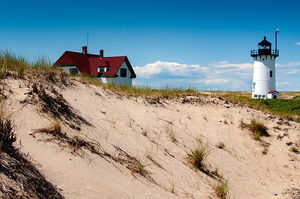 Sand Dunes by Race Point Lighthouse on Cape Cod in Massachusetts
