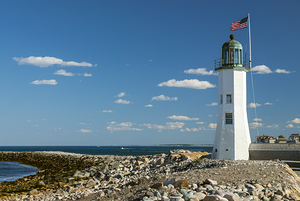 Unique Shape of Scituate Lighthouse Tower in Massachusetts