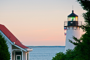 Warwick Harbor Lighthouse With Rhode Island Sunset