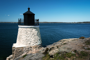 Castle Hill Lighthouse Overlooking Narragansett Bay in Rhode Island