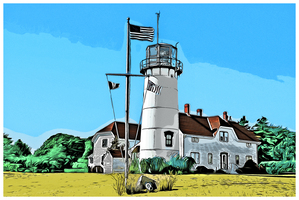 Chatham Lighthouse on Cape Cod in Massachusetts - Illus.