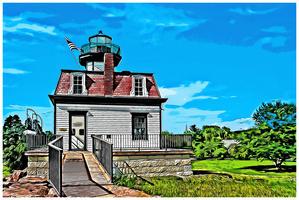Colchester Reef Lighthouse at Shelburne Museum in Vermont - Illus.