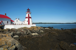 Head Harbor Lighthouse Overlooking Bay of Fundy in Canada
