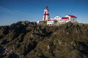 Low Tide Displays Rocky Shore at Head Harbor Lighthouse on Campobello Island in Canada