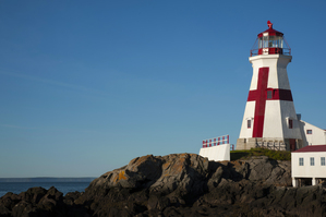 Distinctive Red Cross of Head Harbor Lighthouse in Canada