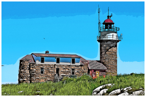 Stone Architecture of Remote Matinicus Rock Lighthouse in Maine - Illus.