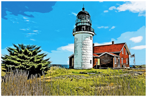 Seguin Island Light with the Largest Lens in Maine - Illus.