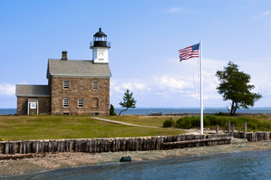 Stone Architecture of Sheffield Island Lighthouse in Connecticut