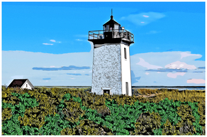 Wood End Light in Provincetown on Cape Cod in Massachusetts - Illus.