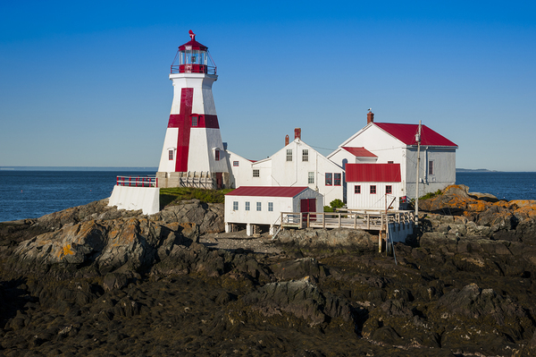 Head Harbor Lighthouse with Distintive Red Cross on Campobello Island in Canada  Print