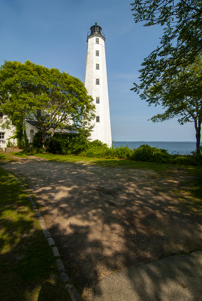 Weathered New London Harbor Lighthouse Tower in Connecticut Imprimer