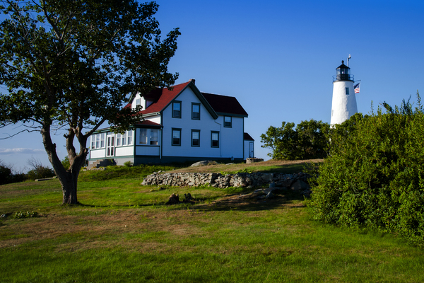 Restored Bakers Island Lighthouse and Grounds in Massachusetts Print