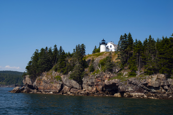 Bear Island Light Over Rocky Cliffs in Acadia National Park  Print