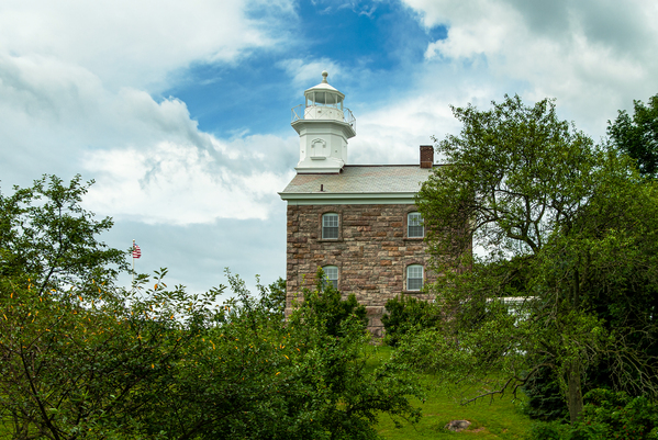 Great Captain Island Lighthouse on Hilltop in Connecticut Print