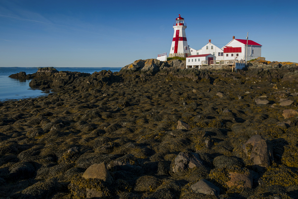 Head Harbor Lighthouse in Canada with the Lowest Tides on the East Coast  Print