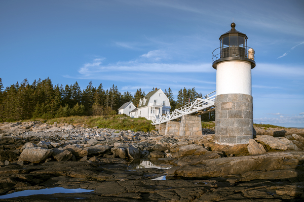Marshall Point Lighthouse at Low Tide in Midcoast Maine Print