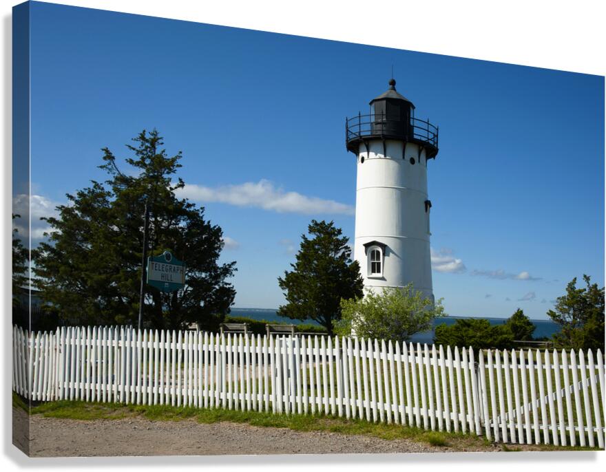 Old Picket Fence By East Chop Light on Marthas Vineyard Island in Massachusetts Canvas Print