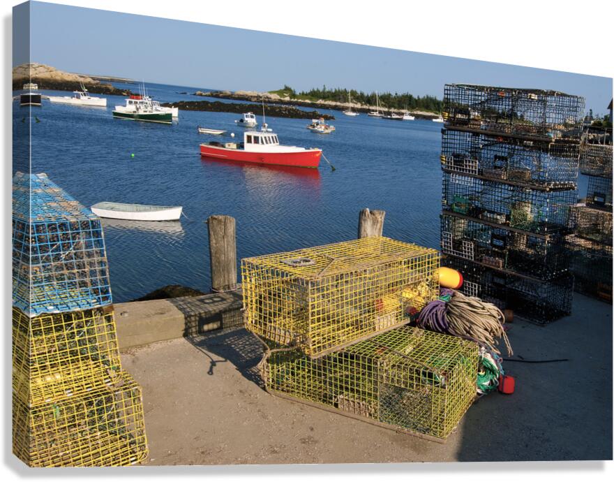 Lobster Boats in Remote Matinicus Harbor in Maine Canvas Print