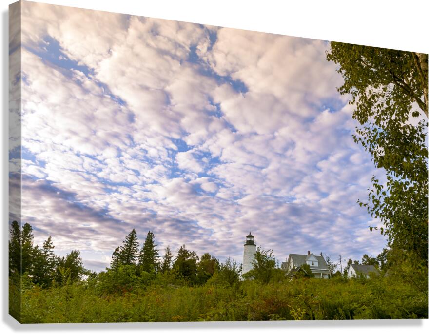 Dramatic Sunset Over Grounds of Dice Head Light in Maine Canvas Print