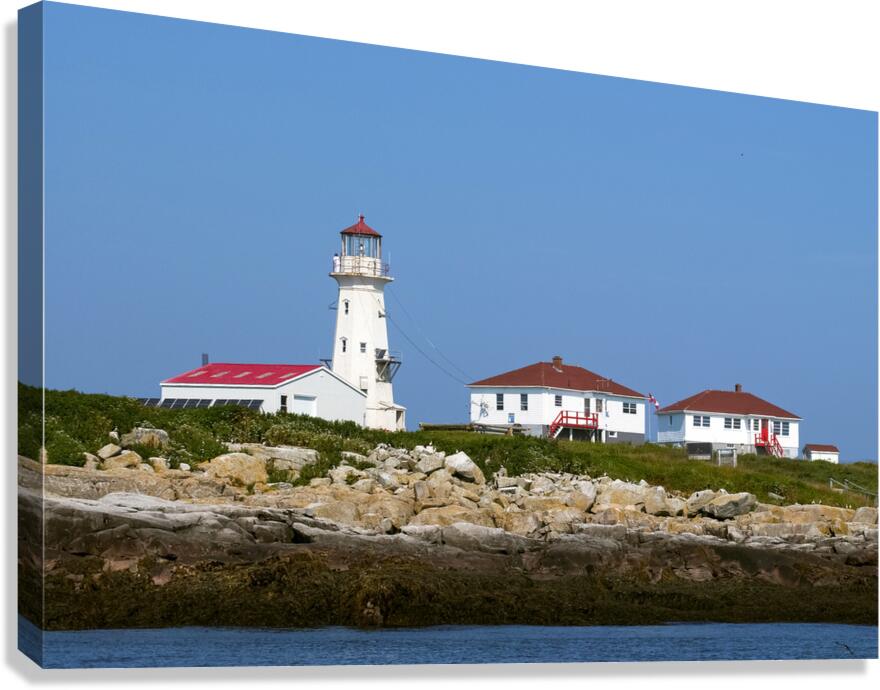Canadian Border Lighthouse Machias Seal Island Has Two Active Keepers Buildings  Canvas Print