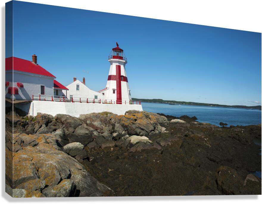Head Harbor Lighthouse Overlooking Bay of Fundy in Canada  Canvas Print