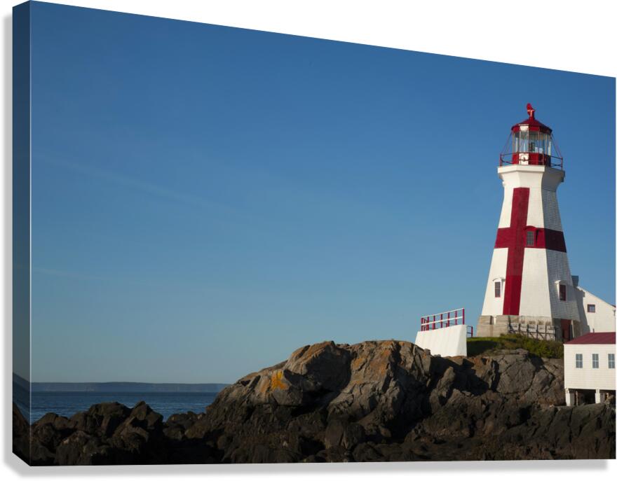 Distinctive Red Cross of Head Harbor Lighthouse in Canada  Canvas Print