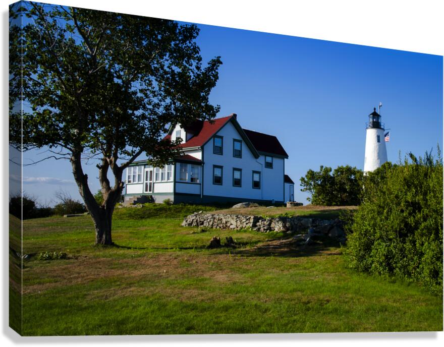 Restored Bakers Island Lighthouse and Grounds in Massachusetts Canvas Print