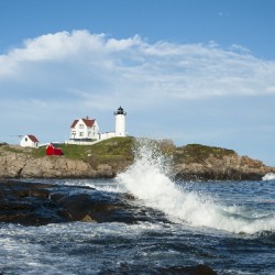 Wave Matches Cloud Formation by Nubble Cape Neddick Lighthouse in Maine