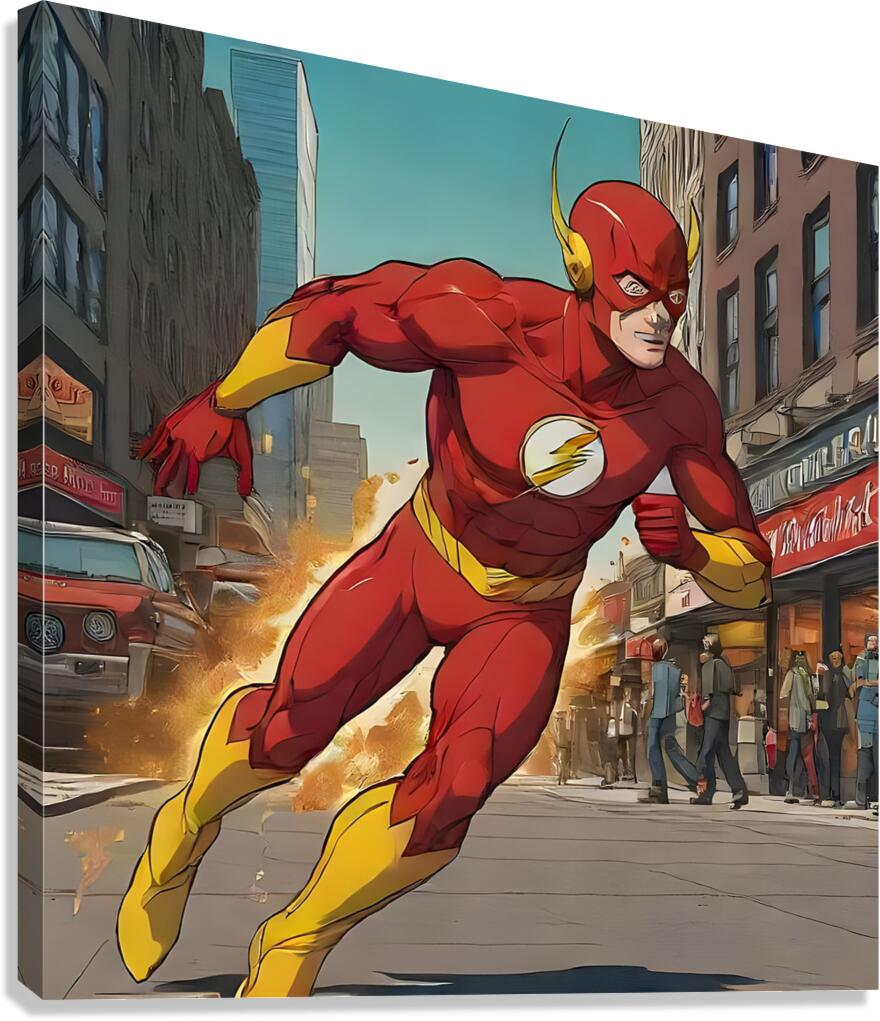 Flash Comic Illustration. Canvas Print