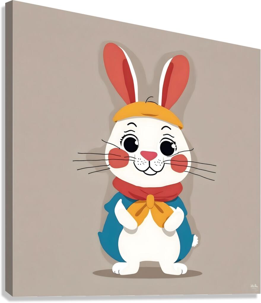 Bunny at the Studio. New Twist Art Canvas Print