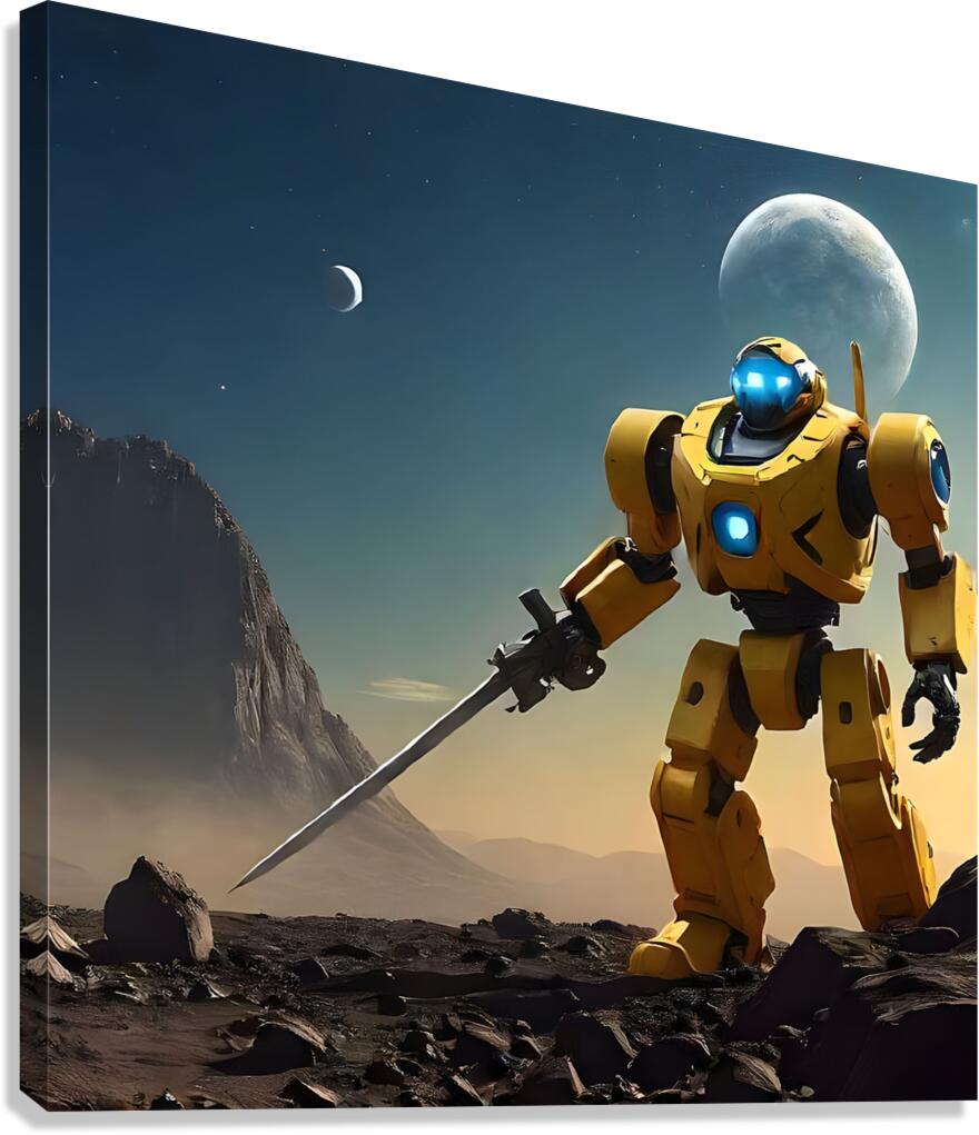 yellow robot Canvas Print