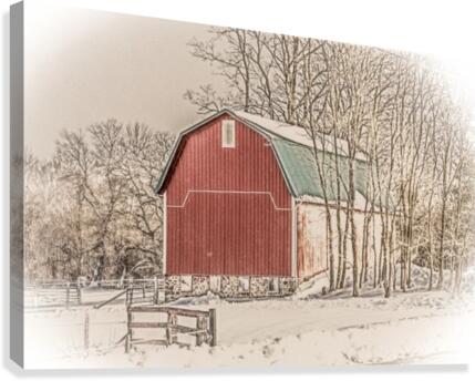 Winter Barn Canvas Print